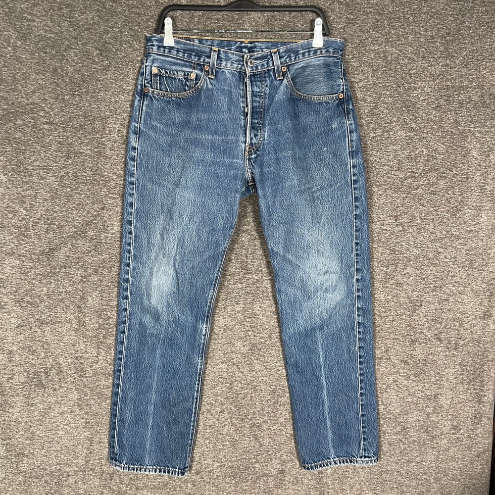 Levi's 501 Jeans Mens 33x32 Blue Denim Button Fly VTG Made In Guatemala